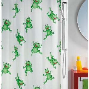 Cortina de ducha textil- 100% polyester, verde