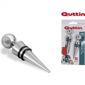 SET 2 TAPONES INOX BOTELLA VINO QUTTIN - Imagen 1