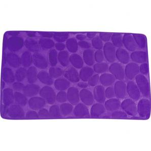 Alfombra de baño msv de espuma con efecto piedras en color violeta 50 x 80 cm