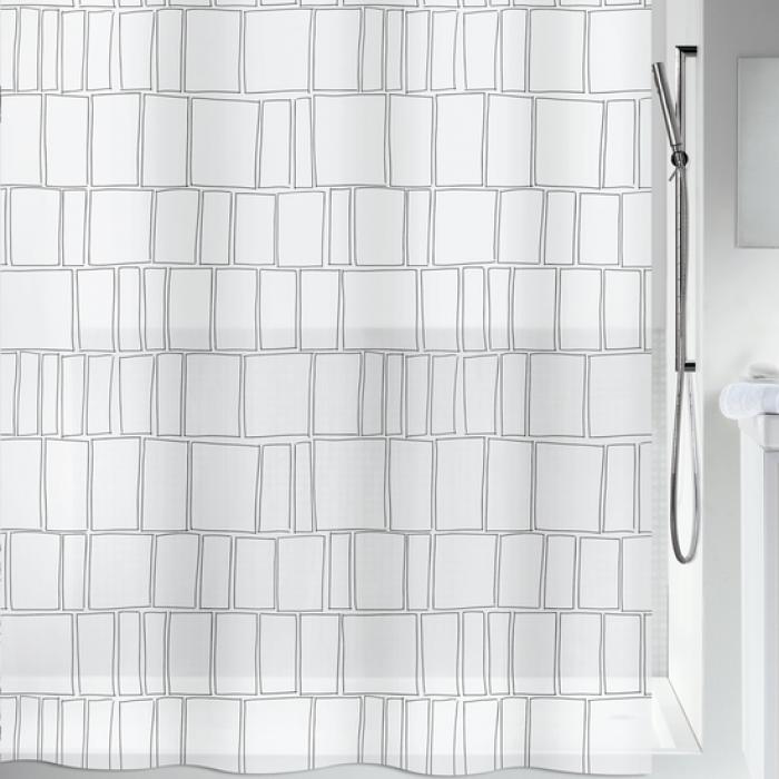 Spirella colección construct cortina de ducha textil 180 x 200cm polyester negro