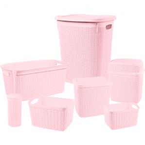 Set de baño 7 piezas rosa 7house