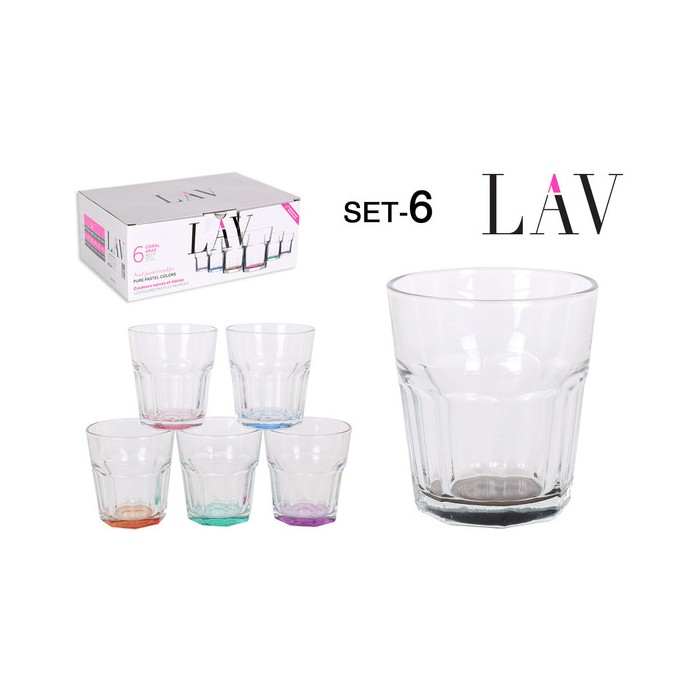 SET 6 VASOS AGUA 305CC COLORES PASTEL - Imagen 1