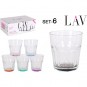 SET 6 VASOS AGUA 305CC COLORES PASTEL - Imagen 1