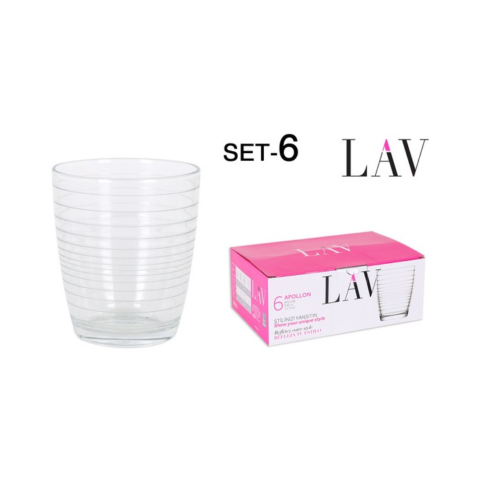 SET 6 VASOS 340CC APOLLON - Imagen 1