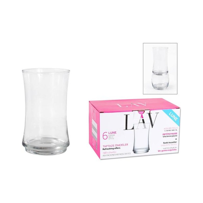 SET 6 VASOS VIDRIO 365CC LUNE - Imagen 1