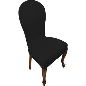 Funda de silla con respaldo redondo antimanchas negro