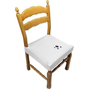 Funda de silla sin respaldo antimanchas blanco
