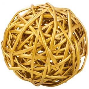 Bola decoracion de mimbre dorado
