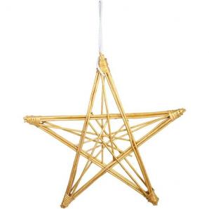 Estrella decoracion de mimbre dorada