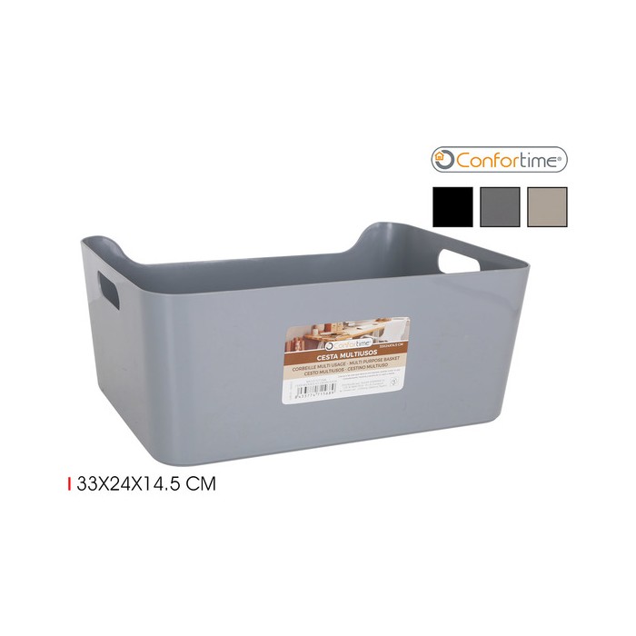 Caja Almacenaje Decorativa con Tapa cm 25x25 H.25. Para Ropa, Juguetes,  Oficina Textura Cemento Gris Claro. Reciclable Fabricado en Italia -   España