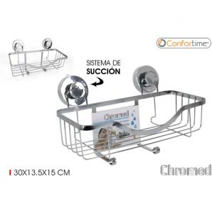 6 Organizadores baño succion chromed confortime - 6 unidades