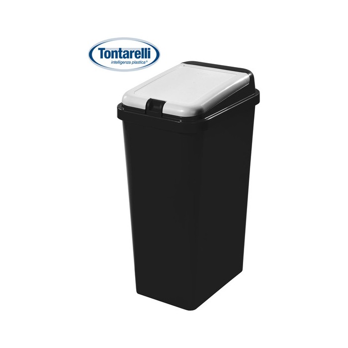 CUBO BASURA RECTANGULAR BIDO 45L NEGRO/BLANCO - Imagen 1