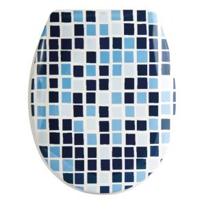 Asiento wc thermo-duro cierre lento mosaico azul