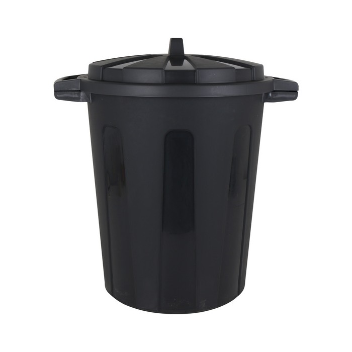 CUBO BASURA CON TAPA 100L NEGRO - Imagen 1