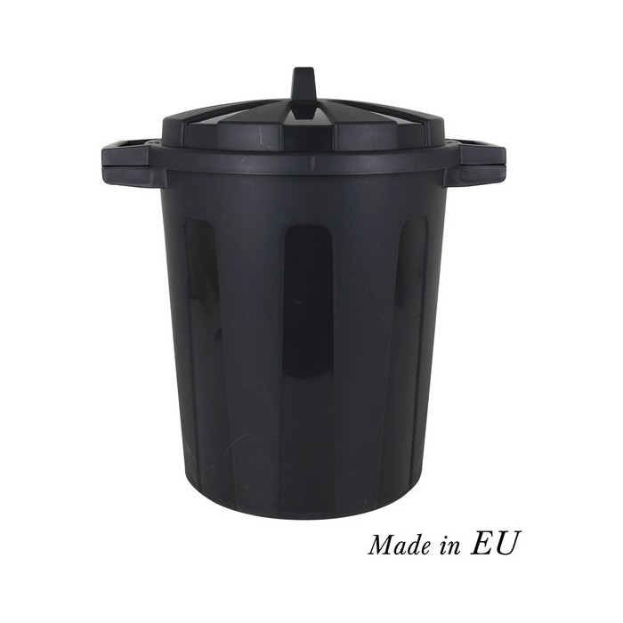 CUBO BASURA CON TAPA 25L NEGRO - Imagen 1