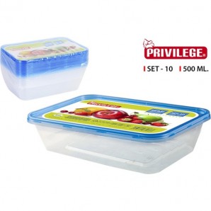 SET 10 SEMIDESECHABLES RECTANGULAR 500 ML - Imagen 1