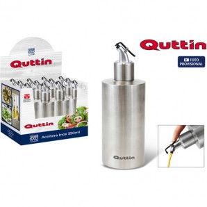 ACEITERA INOX 550ML C/TAPÓN QUTTIN - Imagen 1