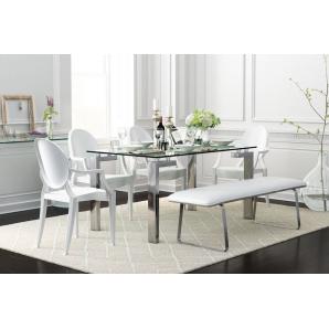 Mesa lainey 140 (m), cromada, cristal, 140 x 80 cms