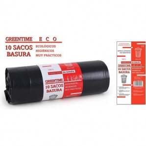 10 SACOS BASURA 95X135-G180-150 L. GREENTIME ECO - Imagen 1