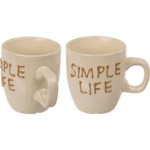 Set 2 tazas mug 7x6 cm simple life
