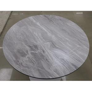 Mesa tul, base de metal dorada, tapa laminada, 90 cms de diámetro