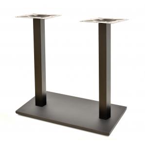 2 Bases de mesa beverly, rectangular, tubo cuadrado, negra, base de 70 x 40 cms, altura 72 cms - 2 unidades