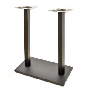 2 Bases de mesa beverly, alta, rectangular, tubo cuadrado, negra, base de 70 x 40 cms, altura 110 cms - 2 unidades