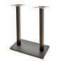 2 Bases de mesa beverly, alta, rectangular, tubo cuadrado, negra, base de 70 x 40 cms, altura 110 cms - 2 unidades