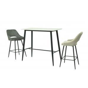 Mesa nitra, alta, metal, tapa blanca, 120 x 60 cms