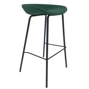 4 Taburetes kiel, metal, tapizado tejido verde - 4 unidades