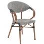 4 Sillones nerja, apilable, aluminio, teslin gris bronce - 4 unidades