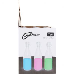 12 Botellas vidrio 0,5l - clasico silic anna - 12 unidades