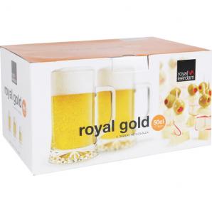 Set 6 jarra cerveza 50cl royal gold
