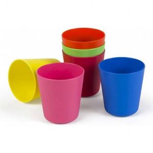 Pack 6 vasos plástico colores 250 ml