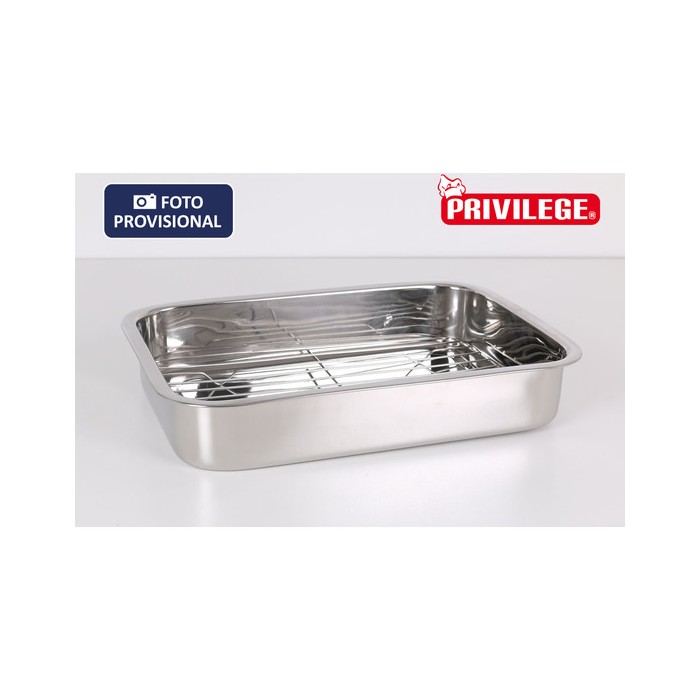 BANDEJA RECTANGULAR HONDA C/GRILL 38X28CM PRIVILEGE - Imagen 1