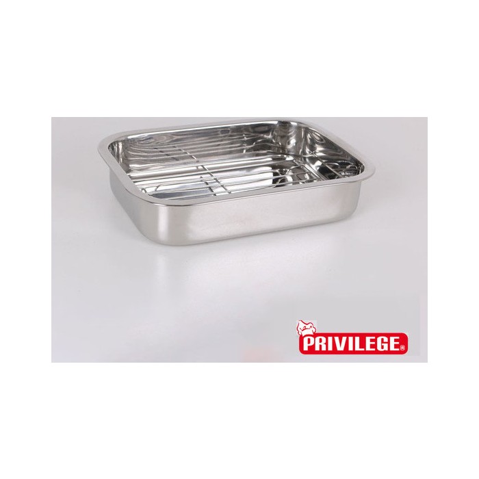 BANDEJA RECTANGULAR HONDA C/GRILL 27,5X20CM PRIVILEGE - Imagen 1