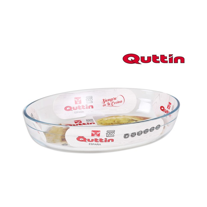 FUENTE VIDRIO OVAL 30X21CM 2,2L QUTTIN - Imagen 1