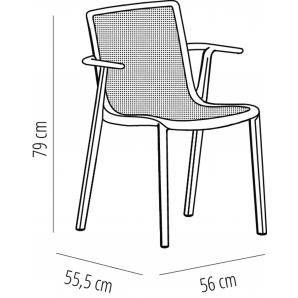 2 RESOL BEEKAT Silla Con Brazos Interior, Exterior  Arena - 2 unidades