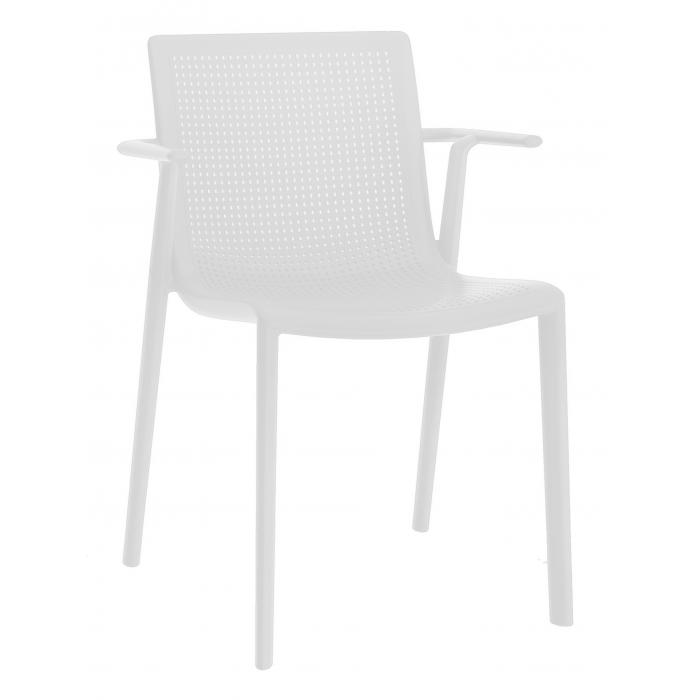 2 RESOL BEEKAT Silla Con Brazos Interior, Exterior  Blanco - 2 unidades