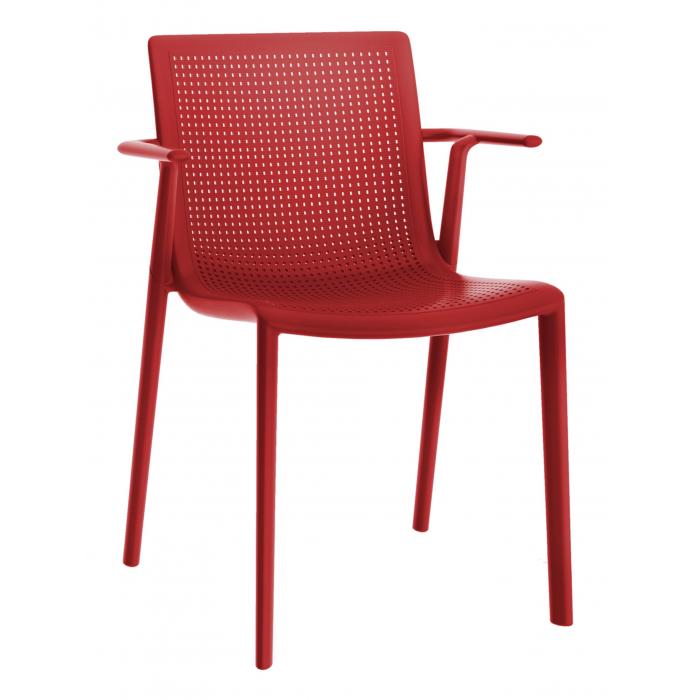 2 RESOL BEEKAT Silla Con Brazos Interior, Exterior  Rojo - 2 unidades