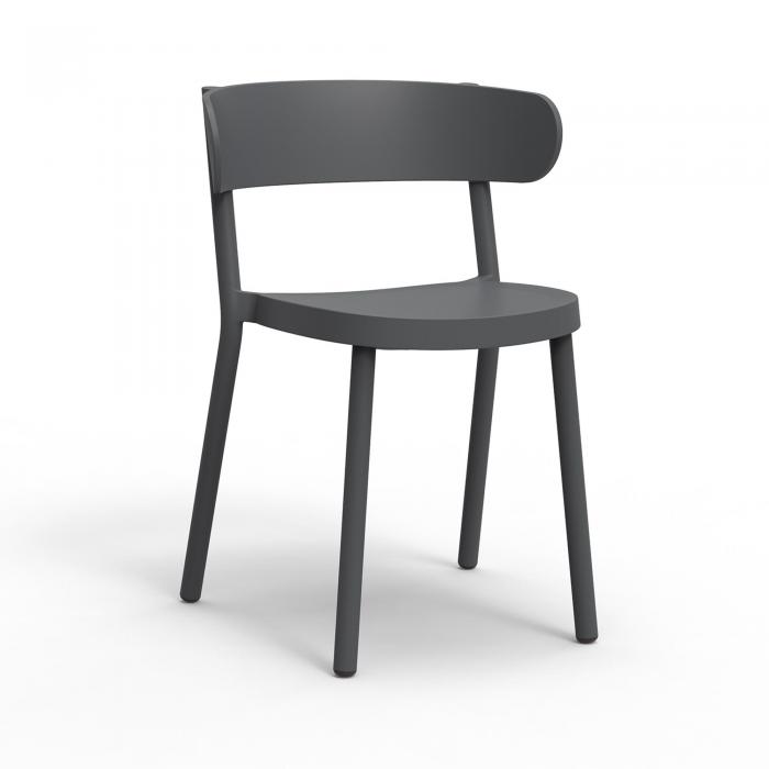 2 RESOL CASINO Silla Interior, Exterior  Gris oscuro - 2 unidades