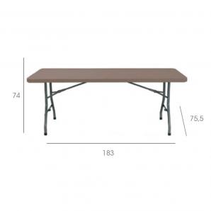 GARBAR CHOPIN Mesa Rectangular Plegable Interior, Exterior 180x75 Gris