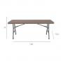 GARBAR CHOPIN Mesa Rectangular Plegable Interior, Exterior 180x75 Gris