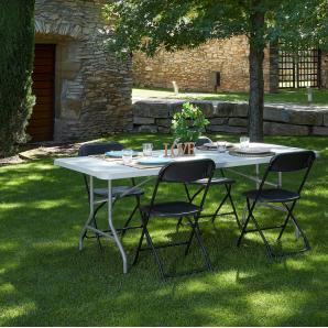 GARBAR CHOPIN Mesa Rectangular Plegable Interior, Exterior 180x75 Gris