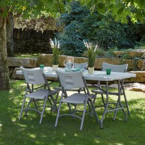 GARBAR CHOPIN Mesa Rectangular Plegable Interior, Exterior 180x75 Gris