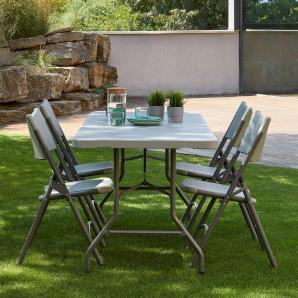 GARBAR CHOPIN Mesa Rectangular Plegable Interior, Exterior 180x75 Gris