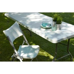 GARBAR CHOPIN Mesa Rectangular Plegable Interior, Exterior 180x75 Gris