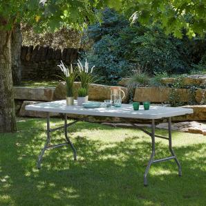 GARBAR CHOPIN Mesa Rectangular Plegable Interior, Exterior 180x75 Marrón