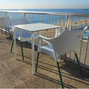 GARBAR CORE Mesa Cuadrada Exterior 70x70 Blanco