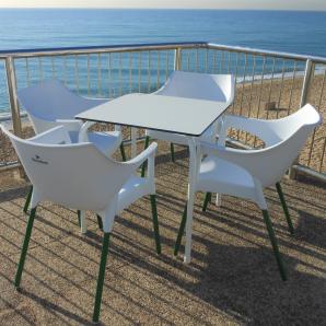 GARBAR CORE Mesa Cuadrada Exterior 70x70 Negro